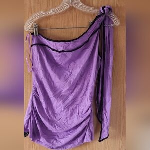 Arden B. Purple One-Shoulder Top